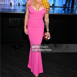 Bright pink NOOKIE gown. True to size, 4 way stretch, underwire, zipper closure